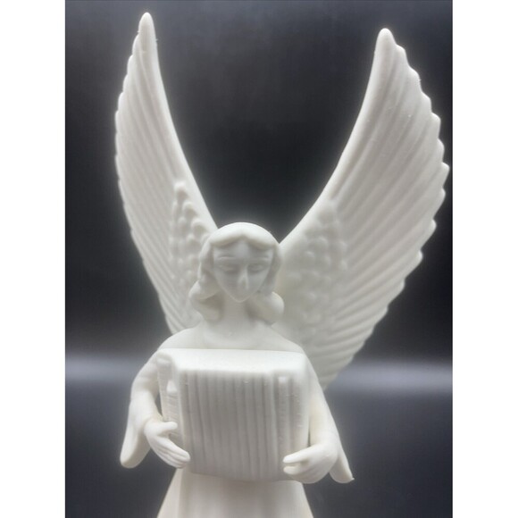 VTG Mirmasu Porcelain Bisque Angel Playing The ACCORDION Figurine 12” - Picture 6 of 8
